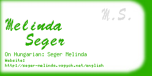 melinda seger business card